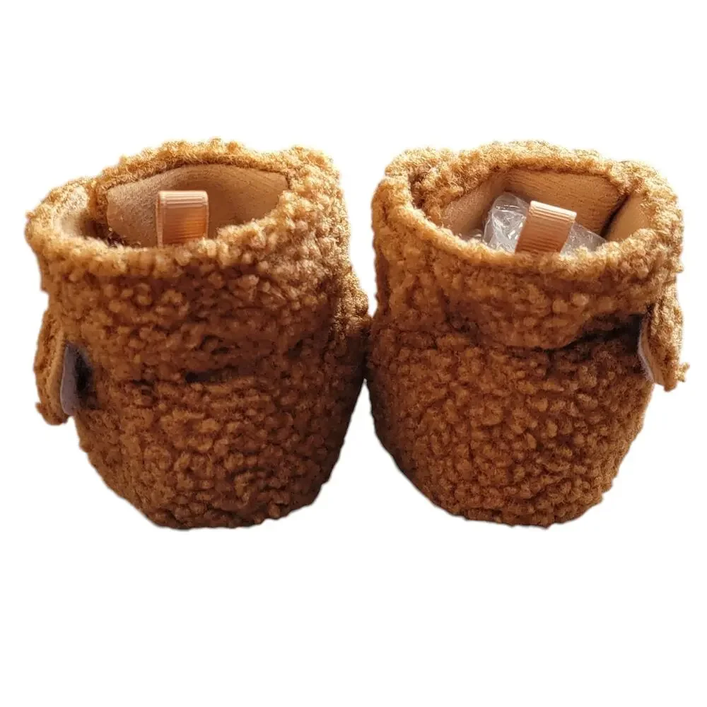 Cat & Jack Reindeer Slippers Sz 6/9M Brown Faux Fur Crib‎ Shoes Christmas Baby